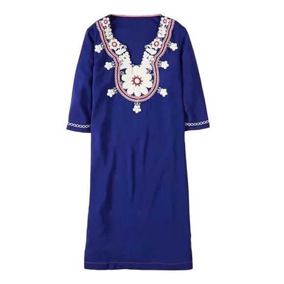 Boden Dresses & Skirts - NEW Boden Arianne Viscose Embroidered Blue Dress WH806 Size US 4R